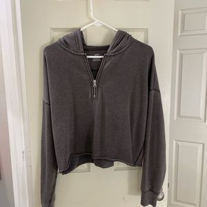 Aerie Cropped 1/4 Zip Hoodie